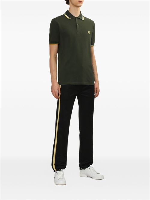 Polo uomo M3600 manica corta verde/giallo FRED PERRY | M360005B